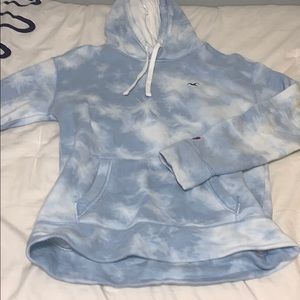 white/light blue cloud hoodie